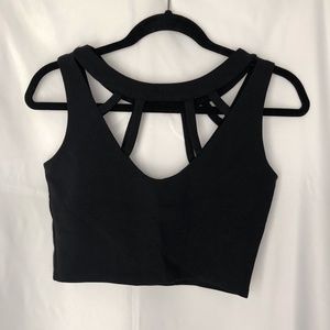 Black Caged Chest Crop Top